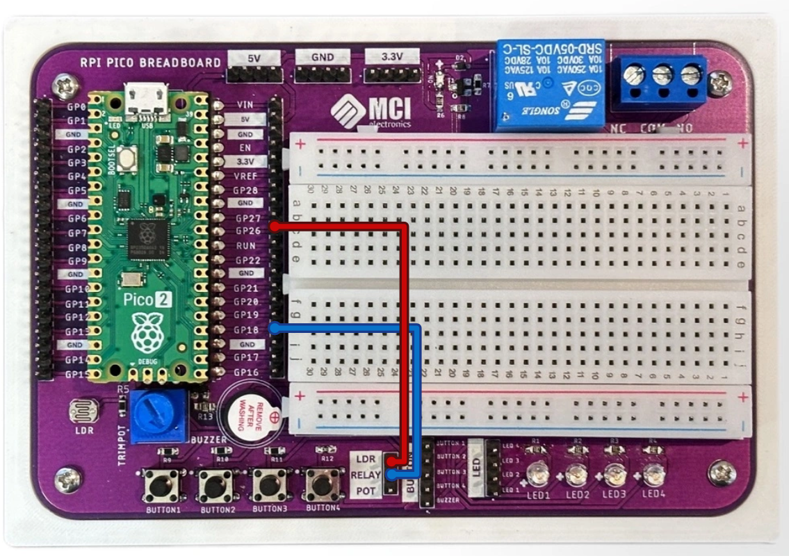 Conexiones del LDR y Relay