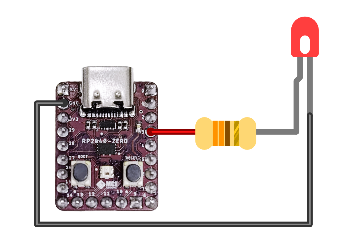 Conexiones para el circuito blink