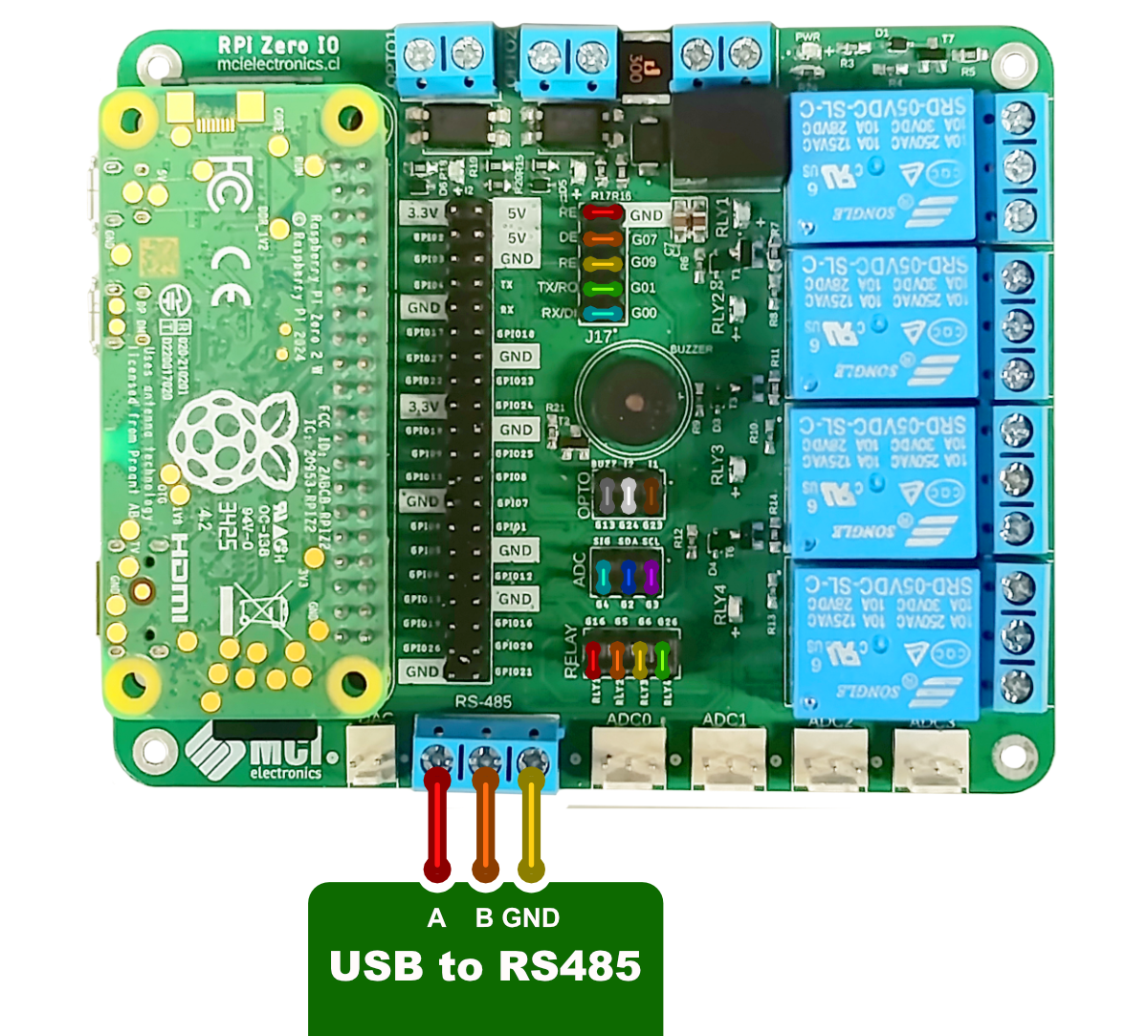 Conexiones en Rpi Zero IO